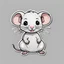 Placeholder: sticker style, cute rat, low detail, fewer colors, chibi, very simple,white border, minimalism