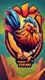 Placeholder: Create a bold and vibrant gaming logo featuring a chicken, with a dynamic composition, bright colors, and dynamic lighting