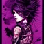 Placeholder: beautiful punk girl, hyper detailed, hyperdetailed, intricately detailed, illustration by <kilian eng> <Yoji Shinkawa>, purple tones,