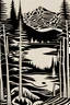 Placeholder: Forest, lake, mountains, Edvard Munch, Yves Tanguy, b/w, high resolution, highly intricate patterns, 33mm photography