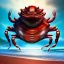 Placeholder: Giant Red Crab Monster, Realistic, on the beach by Van Gog 8k