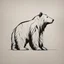 Placeholder: sharp lines silhouette of a bear, letterpress style, minimalistic high contrast pencil art