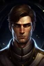 Placeholder: Galactic beautiful man commander deep Brown eyed darkhaired