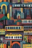Placeholder: New york sky line by Kandinsky and Eyvind Earle. Subway train