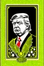 Placeholder: president donald trump in style of shepard fairy obama poster style gold colour stencil with american flag