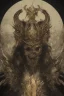 Placeholder: Realistic anime black metal corpsepaint god with golden crown