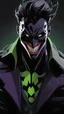 Placeholder: A very close picture to Mix between the joker and venom symbiote in solo leveling shadow art style with neon green details