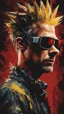 Placeholder: A ultra realistic poster of Bart Simpson in the red matrix , by Daniel Castan :: Carne Griffiths :: Andreas Lie :: Russ Mills :: Leonid Afremov, dark background, high detail