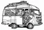 Placeholder: camper van life style of picasso black and white lines and doits