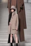 Placeholder: Fashion runway Winter Clothes design by Superman style beige tones