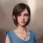 Placeholder: potrait girl look beautiful, eyes like ocean blue, short hair, smile, 8k, rtx, eyebrows like serious, facing left, real, cute, angry expression