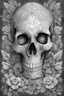 Placeholder: Skull | Mariola Budek - Premium Coloring Page | Printable Adult Colouring Pages Book Instant Download Grayscale