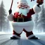 Placeholder: Santa claus driving his red Tesla convertible car, character design by cory loftis, fenghua zhong, ryohei hase, ismail inceoglu and ruan jia. unreal engine 5, artistic lighting, highly detailed, photorealistic, fantasy