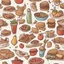 Placeholder: doodle of food 3d style. HD