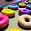 Placeholder: beautiful coloured doughnuts rolling down a street in San Francisco