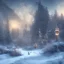 Placeholder: winter landscape, bells, ice, dreamy, science fiction