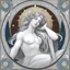 Placeholder: Alphonse Mucha-style image of the god Atlas, fine line draw