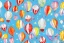 Placeholder: giftwrap pattern with watercolor of hot air balloons, children's book illustration, white parchment paper, wrapping paper, white background