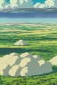 Placeholder: A panoramic view of post-apocalyptic Alberta with scattered biodomes amidst vast expanses of a dust desert. The dome structures, glistening under the harsh sun, appear as lush green oases in the desolate landscape.