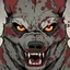 Placeholder: one wolf, angry, zombie,comic book, cartoon,