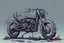 Placeholder: motorcycle, comic book,post-apocalypse, gray background,