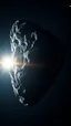 Placeholder: interstellar comet 3I/ATLAS coming closed to planet earth in side it similar shape spaceship
