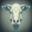 Placeholder: Poly line geometric cow face, a little bit ornamental