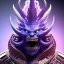 Placeholder: oni purple villain in galaxy, teal and purple smoke, detailed, realistic, 4k