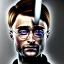 Placeholder: Daniel Radcliffe, close-up head, cyberpunk, realistic light, ray-tracing, realistic skin with details