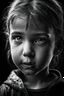 Placeholder: "(high resolution) (dramatic portrait), (little girl), (harsh light), ((up the nose:1.25)), (intense shadows), (contrasting tones), (close-up), (edgy expression), ((emphasized features)), striking eyes, (unique angle), (bold composition), (intense mood), ((contoured features)), (strong personality), (realistic skin texture), (professional photography), (edgy fashion), (creative makeup), ((intense gaze)), (fierce beauty), (sharp details), ((fashion model)), ((high cheekbones)), (intense highlight