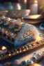 Placeholder: metallic sushi with gems and jewels on a lace blanket in a luxurious kitchen. sharp focus elegant extremely detailed intricate very attractive beautiful dynamic lighting fantastic view crisp quality exquisite detail in the sunshine