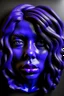 Placeholder: Purple girl face with rubber effect in all face with black rubber effect hair