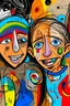 Placeholder: expressionism, Pixar style, in abstract art Basquiat, Picasso, Miro, Kandinsky, Klee, Birell, Fairey, Ardon, Buffet aand Picasso style, HD --s 750 --v 5.1 --style raw, water color