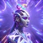 Placeholder: ∞ 3D infinity symbol, perfect infinity ∞, bright colors, +infinity totally-symmetrical ∞, ∞ on cyborg's forehead, head and upper body, exotic, inspiring, fantasy, scientific, friendly, beautiful, octane render, 8k post-production, artstation: award-winning: atmospheric: commanding: fantastical: clarity: 16k: ultra quality: striking: brilliance: liquid medium: stunning colors: amazing depth; lens: f/8, 24mm