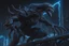 Placeholder: Huge symbiote in 8k solo leveling shadow drawing, Cthulhu model, neon blue lights, sea, intricate details, highly detailed, high details, detailed portrait, masterpiece,ultra detailed, ultra quality