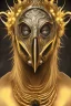 Placeholder: Realistic anime black metal corpsepaint Slipknot mask god with golden crown full body