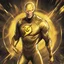 Placeholder: reverse flash animated inside a golden cirkle that looks like a medalion