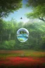 Placeholder: A translucent glasslobe floating in the middle, with photo-realistic forest, field, sea, flowers, birds and animals in the background Nikon D850 highly detailed digital painting sharp focus elegant 4k very attractive dynamic lighting award winning fantastic view 4K 3D crisp quality Unreal Engine