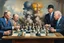 Placeholder: Putin, President Xi Of China And Joe Biden Play Chess With Atomic Bomb Mushroom Cloud,Complex Surgical Instruments Intermixed With A Newborn Boy,Minimalism,Painting By Adrian Ghenie,Rene Magritte,Pablo Picasso,Michelangelo,Salvador Dali,Lucian Freud