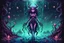 Placeholder: Demon girl wizard behind, cosmic horror, nightmare, galaxy in eyes with dread, truth, alien underwater, fullbody, 8bits, pixel art,