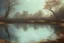 Placeholder: tree, water reflection, galaxy, cosmos, science fiction, lesser ury painting