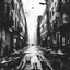 Placeholder: dirty back streets ghettoblaster abstract particles waves length sonic capacity black and white cube