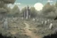 Placeholder: clearing, grave yard, forest,overgrown, post-apocalyptic, comic book,