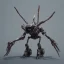 Placeholder: Mecha with metal spider legs his hands are machine guns.