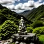 Placeholder: Front shot, A beautiful, gentle, Feel like real a ganesh,Background of the mountain,ultra quality, small littal gord ganesh.