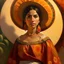 Placeholder: mexican woman portret painting neoclassism whole body zoom the sun