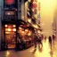 Placeholder:  "Corner view,Kawaii Japan bar in kabukicho,Golden hour, book illustration by Jean Baptiste Monge,Jeremy Mann"Details corner building cross section, Jean Baptiste Monge, strong lines, high contrast vibrant colors, highly detailed, ,