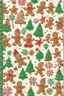 Placeholder: Design a vibrant and bestselling notebook cover with a festive holiday theme. The notebook is intended to be a bestseller and should feature a gingerbread motif. Use bright and cheerful colors to create an eye-catching design that captures the spirit of the season. Think of elements that convey the warmth and joy of the holidays, ensuring that the cover is both visually appealing and evocative of the festive atmosphere. Consider incorporating traditional holiday symbols and decorations to make t