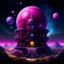 Placeholder: A magenta magical observatory in a galaxy with planets painted by Giovanni Battista Sassi