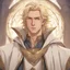 Placeholder: young teenage aasimar male, fair-blonde hair, shoulder length, gold colored eyes, kind facial expression, rugged medieval clothes-robes, celestial magic user